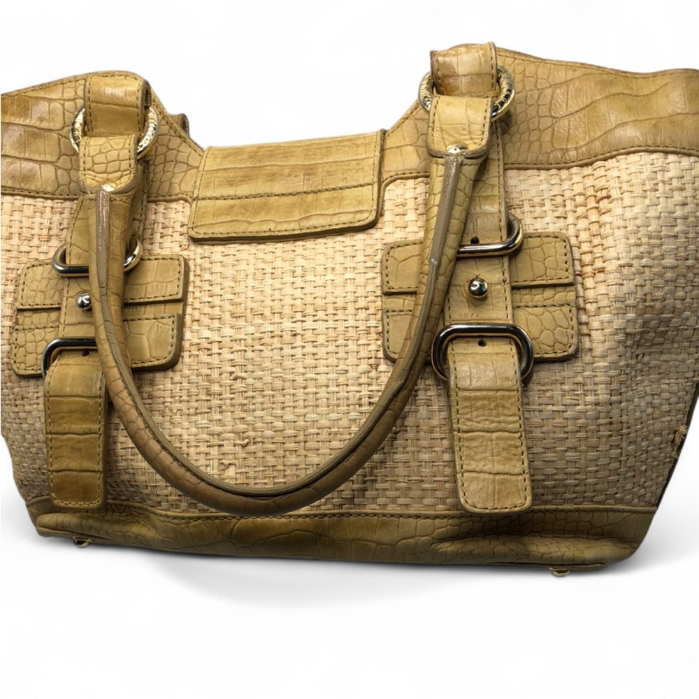Stuart Weitzman Satchel Woven Raffia Bag - Picture 5 of 10